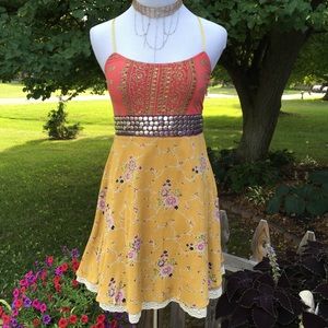 FREE PEOPLE COLORFUL EMBELLISHED DRESS